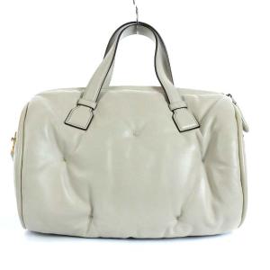 ANYA HINDMARCH chubby barrel ハンドバッグ 2way レザー ライトグレー