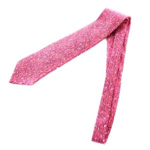 HERMES シルク総柄ネクタイ ボルドー