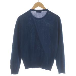 JOHN SMEDLEY ニット セーター クルーネック プルオーバー 長袖 S ブルー