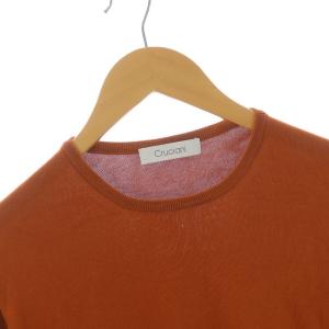 Cruciani ハイゲージ クルーネック コットンニット セーター プルオーバー 長袖 48 M オレンジ JU1110