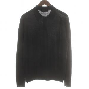 Cruciani ポロシャツ カットソー 長袖 ウール ブラック
