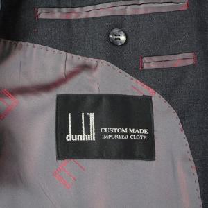 dunhill スーツ セットアップ 上下 3点セット テーラードジャケット ベスト テーパードパンツ シングル スラックス 肩パッド グレー