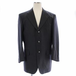 dunhill スーツ セットアップ 上下 3点セット テーラードジャケット ベスト テーパードパンツ シングル スラックス 肩パッド グレー