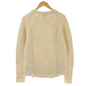 BURBERRY LONDON イングランド ケーブルニット 長袖 ウール カシミヤ混 S ベージュ アイボリー 4056630