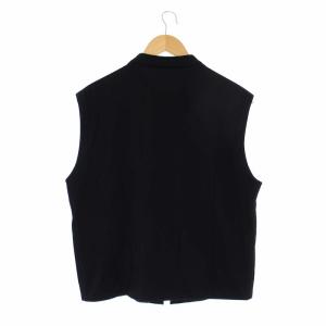 ARMANI COLLEZIONI ベスト ジップアップ ハイネック ロゴ 48 M 黒 ブラック