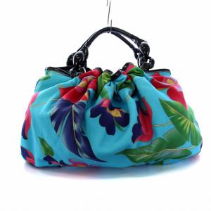 EMPORIO ARMANI 花柄 ハンドバッグ トートバッグ ポーチ付き 青 ブルー