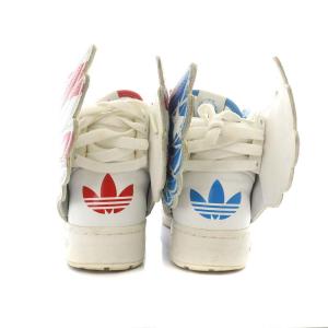 adidas ジェレミー スコット JEREMY SCOTT USA ウイングスニーカー シューズ 23.5cm 白 ホワイト 赤 レッド