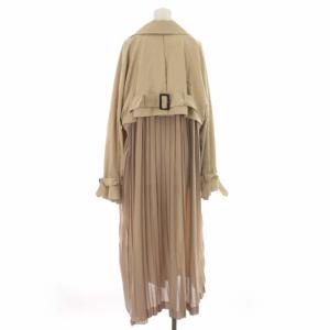 Ameri VINTAGE 18SS SEETHROUGH BACK PLEATS TRENCHトレンチコートバックプリーツ シアー ロング ベージュ