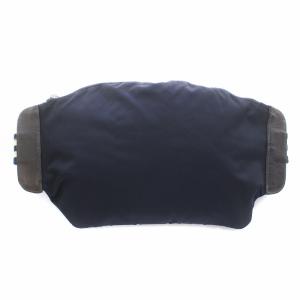 Orobianco ボディバッグ ウエストバッグ ロゴ ナイロン レザー 紺 ネイビー 茶色 ブラウン D