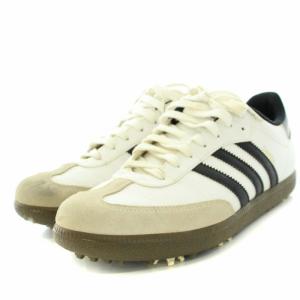 adidas サンバゴルフ SAMBA GOLF ゴルフシューズ レザー スエード US7 24.5cm 白 ホワイト 黒 ブラック 675614