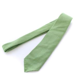 LUIGI BORRELLI ネクタイ レギュラータイ ウール シルク混 ビジネス スーツ 緑 グリーン