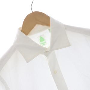 Finamore カッタウェイ ワイシャツ レギュラーカラー 長袖 ギンガムチェック 15 S-M 白 ホワイト