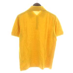 Cruciani 24Gハイゲージコットンニットポロシャツ 半袖 ハーフボタン 46 S 黄色 イエロー CU559G.P30