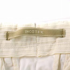 INCOTEX REGULAR FIT SLACKS スラックス チノパン テーパード ジップフライ ストレッチ 30 M 白 ホワイト