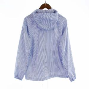 BEAMS 21SS シアサッカートリコロール ジップ ブルゾン パーカー ジップアップ ストライプ S 青 ブルー 11185926120