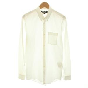 AD2013 コットンブロードボタンダウンシャツ 長袖 M 白 ホワイト DZ-B611 /YT