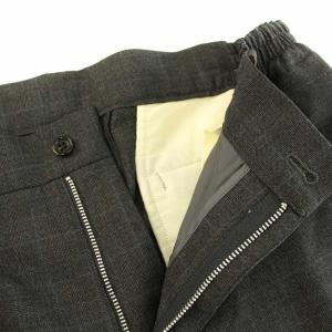 Comme des Garçons Homme Deux AD2020 サイドギャザースラックス イージーパンツ ジップフライ チェック柄 ウール S グレー DF-P030