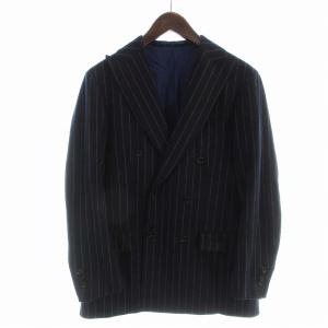 テーラードジャケット ブレザー ダブル ストライプ 46 紺 ネイビー 24-17-0222-015 /EE