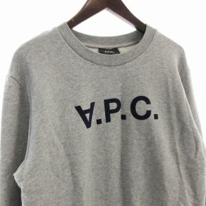 A.P.C. Standard VPC スウェットシャツ トレーナー ロゴ フロッキープリント 長袖 M グレー 24246-1-93583