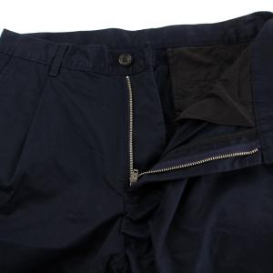 BEAMS+ 1 Pleat 80/3 Twill スラックスパンツ ロールアップ M ネイビー 38-23-0111-874