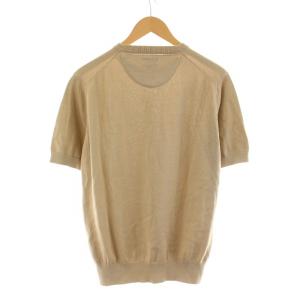 Brilla per il gusto シーアイランドコットン クルーネック ニット カットソー 半袖 プルオーバー M ベージュ 24-04-0205-148
