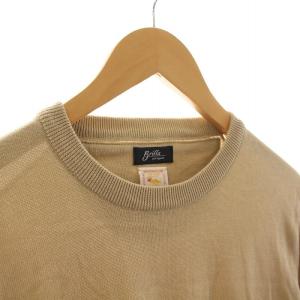 Brilla per il gusto シーアイランドコットン クルーネック ニット カットソー 半袖 プルオーバー M ベージュ 24-04-0205-148