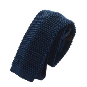 ニットタイ ネクタイ シルク 絹 紺 ネイビー /AN36