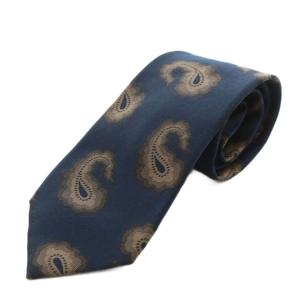 Michael J Drake by レギュラータイ ネクタイ ペイズリー柄 シルク 絹 紺 ネイビー