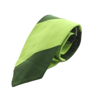 BEAMS F レギュラータイ ネクタイ レジメンタルストライプ柄 シルク 絹 緑 グリーン /AN38