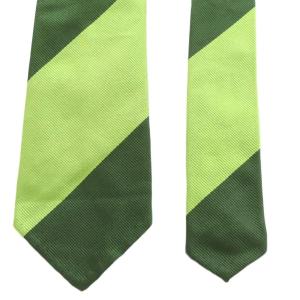 DRAKE'S BEAMS F レギュラータイ ネクタイ レジメンタルストライプ柄 シルク 絹 緑 グリーン /AN38