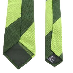 DRAKE'S BEAMS F レギュラータイ ネクタイ レジメンタルストライプ柄 シルク 絹 緑 グリーン /AN38