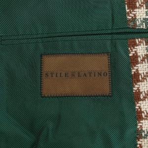 STILE LATINO VINCENZO 35 テーラードジャケット チェック柄 46 ブラウン