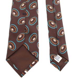 BEAMS F FERMO FOSSATI レギュラータイ ネクタイ 総柄 シルク 絹 茶 ブラウン /AN35