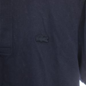 LACOSTE レギュラーフィットストレッチパリポロシャツ 半袖 ハーフボタン ワッペン FR3 紺 ネイビー PH5522J