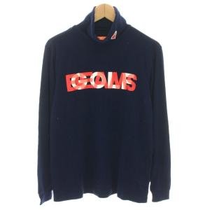 ゴルフウェア レイヤーロゴタートルネックシャツ Tシャツ ロンT カットソー 長袖 ロゴプリント M 紺