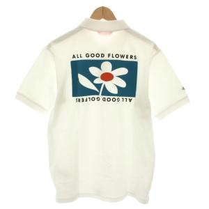 BEAMS GOLF オールグッドフラワーズ ALL GOOD FLOWERS ゴルフウェア ロゴポロシャツ 半袖 プリント