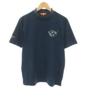 ポパイ POPEYE ゴルフウェア モックネックシャツ Tシャツ カットソー 半袖 プリント M 紺 ネイビー