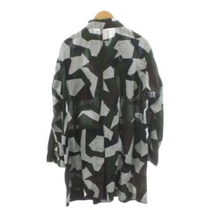 sacai ステンカラーコート リネン 2 カーキ ネイビー ブラウン 15-00740M