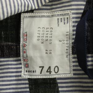 sacai ステンカラーコート リネン 2 カーキ ネイビー ブラウン 15-00740M