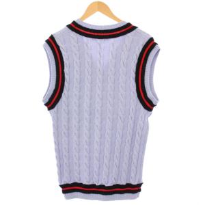 GIVENCHY  Vネックベスト ニット ケーブル編み S 青 17S 7506 505 /KH