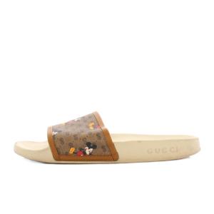GUCCI Disney GG Mickey Slide ミッキー サンダル スリッパ 7 茶 603702 /KH