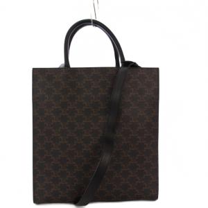 CELINE ミディアム バーティカルカバ トリオンフ 2WAY トートバッグ ブラウン