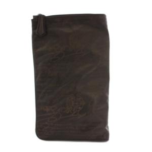 カリグラフィ スクリット 2つ折り セカンドバッグ ブラウン