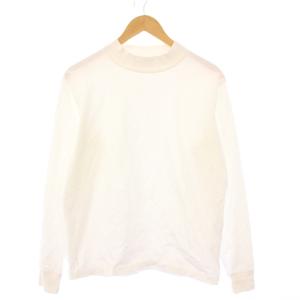 コットン モックネック ロングスリーブ Tシャツ ロンT 長袖 L 白 21-14-0018-849 /KH