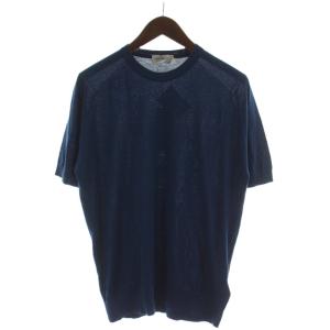 ニット カットソー M 青 半袖 ラウンドネック 210402043377818 /GG