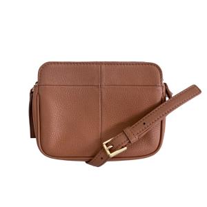 TORY BURCH ロゴ レザー ショルダーバッグ ブラウン 茶 123FA