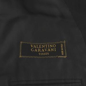 VALENTINO GARAVANI テーラードジャケット ブレザー ストライプ柄 シングル ウール 98BB4 S 黒 ブラック