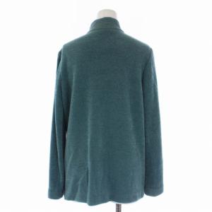 Leilian ニットカーディガン 長袖 ハイネック ウール ナイロン 9 M 緑 グリーン