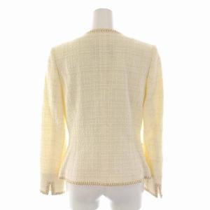 Paul Stuart スーツ セットアップ 上下 ツイード ノーカラージャケット ひざ丈 スカート 6 S アイボリー ベージュ