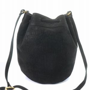 HUNTING WORLD ショルダーバッグ 巾着 レザー 黒 ブラック